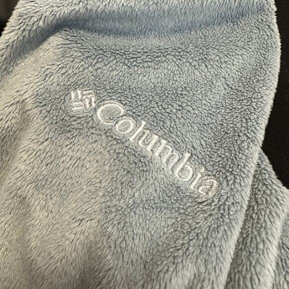 Columbia Gray Black Hooded Fleece Zip Up Jacket Large Lightweight Fall - Picture 3 of 7